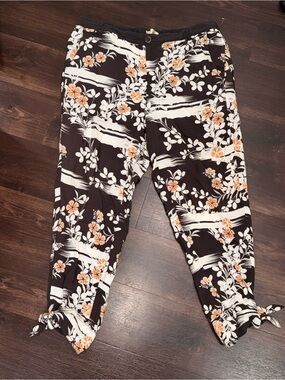Anthropologie Elevenses Wildflower Tie-Ankle Jogger Pants